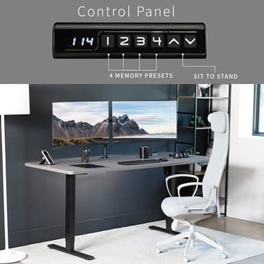 VIVO Electric 71 x 30 in Standing Desk, Memory Height Adjustment, 1B Series, Dark Gray Top Black Frame, DESK-KIT-1B7G - Image 6