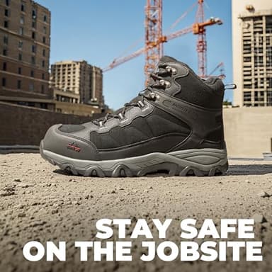 NORTIV 8 Waterproof Steel Toe Boots for Men Slip Resistant Safety Industrial Boots Paladin-Steel,Size 12W,Black - Image 8