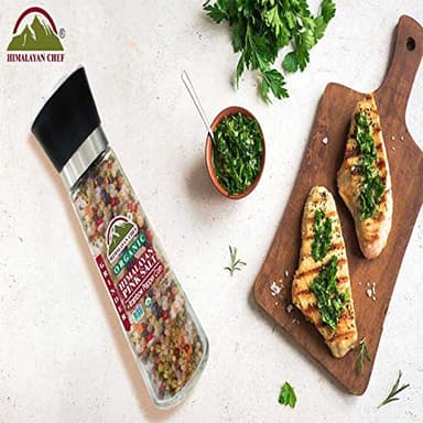 Himalayan Chef Peppercorn Pink Salt Glass Grinder Oz, Organic Rainbow Pepper Corn, 12.5 Ounce - Image 4