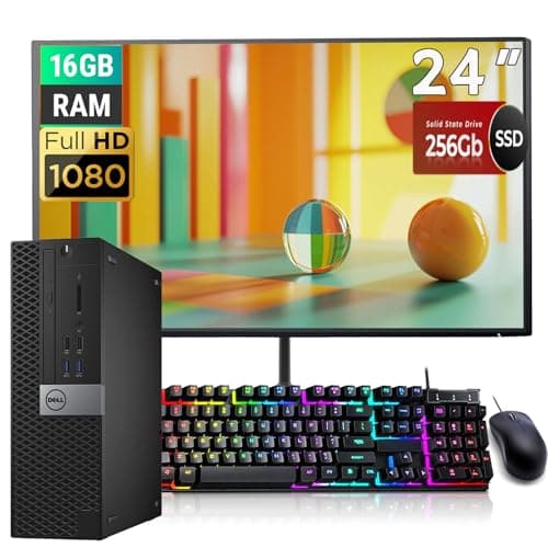 Dell OptiPlex 3420 SFF PC Desktop Computer, with 24" FHD(1920x1080) Monitor, Intel i5-6500U 3.2GHz, 16GB DDR4, 256GB SSD, Keyboard&Mouse, USB WiFi, Win 10 Pro(Renewed) - Image 1