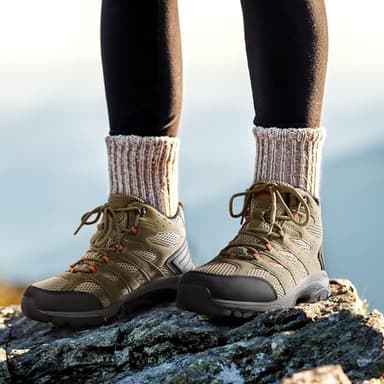 NORTIV 8 Women's Waterproof Hiking Boots Outdoor Trekking Mid Backpacking Mountaineering lightweight boots,Size 7,Brown/Orange,SNHB2212W - Image 7