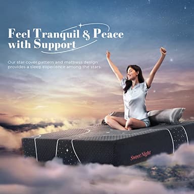 Sweetnight Queen Mattress, 12 Inch Gel Memory Foam Mattress in a Box, Plush Comfort Queen Size Mattress for Motion Isolation & Pressure Relief, Gray, Starry Night Grey - Image 3