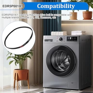 WE12X27300 Washer Drive Belt for GE Washing Machines, Replaces 4587578, AP6328196, PS12342956, EAP12342956, 253C1275P001, 5PJ587SJ161, Durable Rubber Drive Belt for GE GUD/GUV Series - Image 3