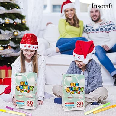 Inscraft 30 Pack 14’’ Big Bubble Wands, 8 Colors Bulk for Summer Toy, Outdoor / Indoor Activity Use, Easter, Birthday, Graduation, Shower, Bubbles Party Favors Supplies for Kids Toddlers - Image 7