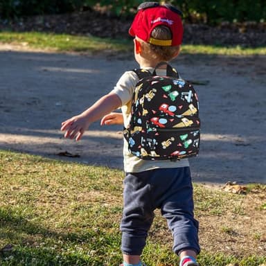 Accmor Toddler Harness Backpack Leash, Cute Excavator Kids Backpack with Anti Lost Wrist Link for Outdoor Walking, Mini Black Child Backpack Wristband Tether Leashes for Boys Girls Aged 1-3 Years Old - Image 7