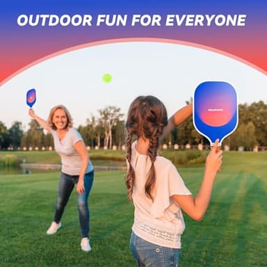 Niupipo Pickleball Paddles - Carbon Fiber Pickleball Paddle Set of 2 with Advanced Friction Coating Paddle Face & Enhanced Sweet Spot, Comes with 4 Balls, 2 Overgrips, 2 Ball Pickers & a Pro Bag - Image 8