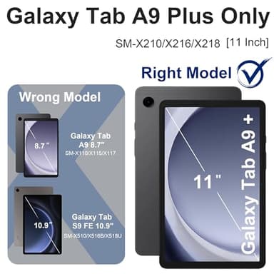 Scnioy for Galaxy Tab A9 Plus Case 11 Inch, Rugged Case for Samsung Galaxy A9+ Tablet with Screen Protector 360 Rotating Stand Shoulder Strap Pen Holder, 2023 Model(SM-X210/X216/218), Black Blue - Image 2
