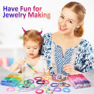 XSEINO 2600PCS Pony Beads, 47 Colors 9mm Friendship Bracelets Making Kit, Rainbow Large Hole Beads for Bracelets Necklace Jewelry Making Crafts with Elastic String - Image 5