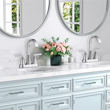 Centerset Bathroom Faucet, 2-Handle Bathroom Faucets, HURRAN 4 Inch Bar Sink Faucet, 1.2 GPM Flow Rate, Lead-Free, Chrome - Image 6