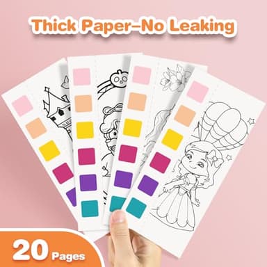 Paint with Water Coloring Books for Kids - 3 Pack, Pocket Mess Free Watercolor Painting Kit, Water Color Paint Set Arts and Crafts Gift for Girls Ages 4 5 6 7 8+, Travel Activity Toy - Image 4