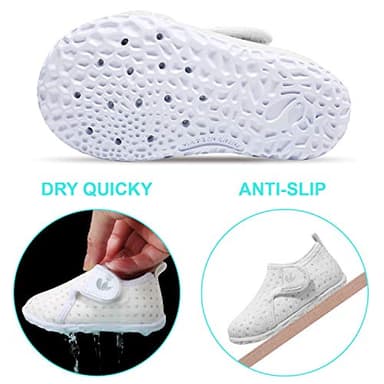 FEETCITY Water Shoes Quick Dry Barefoot Aqua Socks Swim Surf Pool Beach Yoga Shoe for Baby Boys and Girls White 12-18 Months Infant - Image 3