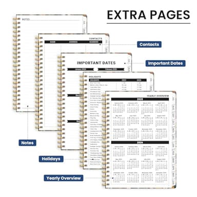 Planner 2025-2026, Monthly and Weekly Calendar Academic Planner (July 2025 - June 2026), Hardcover Student Teacher Planning Agenda Book with Tabs, Perfect for Office School Supplies, A5 (6.3" x 8.5") - Petals - Image 5