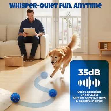Fsitego Dog Balls: Interactive Dog Ball Auto Rolling - Interactive Dog Toys for Aggressive Chewers - Bouncy & Throwable, Type-C Rechargeable, Washable, for Small & Medium & Large Dogs – Blue - Image 8
