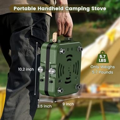 OGERY 2-Burner Foldable Camping Stove with Griddle (Textured & Smooth) and Carrying Bag, Portable Propane Camp Stove with 2 Adjustable Burners & Piezo Ignition, for Camping Tailgating Essentials Gear - Image 3