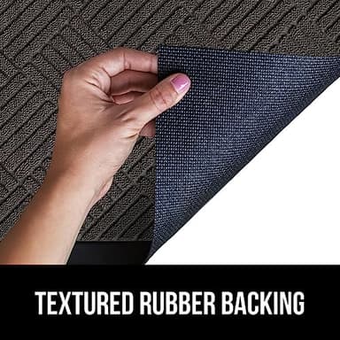 GORILLA GRIP 100% Waterproof All-Season WeatherMax Doormat US Designed Natural Rubber, Stain and Fade Resistant, Low Profile Indoor Outdoor Door Mats, Easy Clean Patio Mat, 17x29, Gray Diamond - Image 5