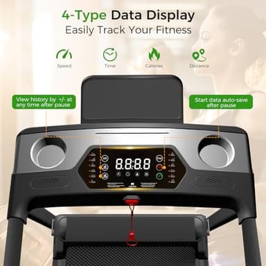 Portable Treadmill with Incline, 3.0HP Walking Pad with Handle Bar, 3-in-1 Foldable Treadmill for Home Office Small Space with Quiet Brushless, 300 LBS Capacity - Image 3