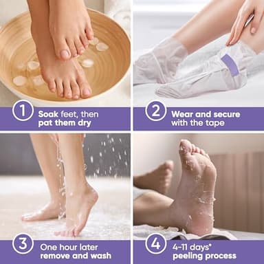 Foot Peel Mask - Foot Mask for Baby Soft Skin - Remove Dead Skin, Dry, Cracked Feet & Callus, Foot Spa, Made with Aloe Vera Extract for Women and Men (2 Pair (Pack of 1), Lavender) - Image 2