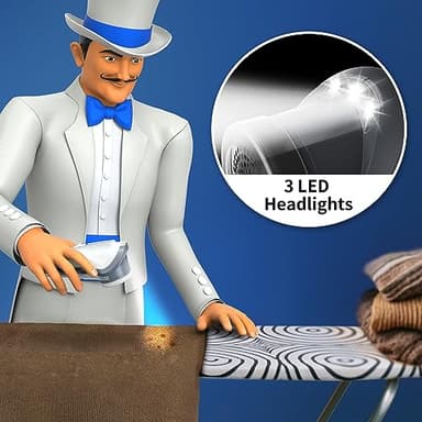 MR.SIGA Fabric Shaver and Lint Remover, Battery Operated Portable Lint Shaver with LED Lights, 2 Replaceable 6-Leaf Blades, Cream/Gray - Image 3