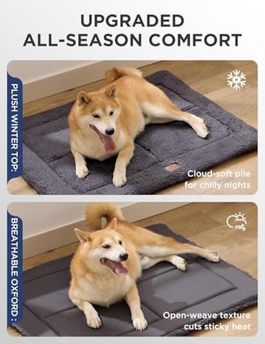 Joydeco Low Profile Dog Crate Mat Reversible Bed Pad, Washable Dog Pad Mat with Ultra Soft Fleece, Compact Design Kennel Beds Mats for Extra Large Medium Small Pets, 44" x 32" Dark Gray - Image 4