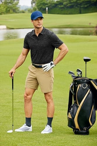 CRZ YOGA Men's All Day Comfy Golf Shorts - 7" Stretch Lightweight Flat Front for Casual Work with Pockets Khaki Sand 34W x 7L - Image 6