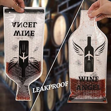 [UPGRADED PROTECTION] 4 Set (8 pcs) Reusable Wine Bags for Travel, Wine Travel Protector, Bottle Travel Sleeve Case For Airplane, Car, Cruise, TRIPLE Protection Luggage Leak-Proof Safety Impact Resist - Image 5