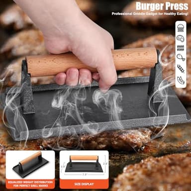 RINPIR 42pcs Griddle Accessories Kit for Blackstone, Flat Top Grill Spatula Set with Enlarged Spatulas, Melting Dome and Burger Press, Professional Hibachi Tools Gifts for Outdoor BBQ Teppanyaki - Image 4
