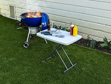 Iceberg Small Camping Personal Folding Table, Heavy Duty Utility Table, Adjustable Height, Platinum, 19.5” L x 30” W x 28" H - Image 2