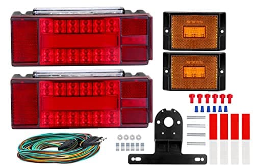 VINAUO Boat Trailer Lights, 2X New Submersible Trailer Light Kit with Wiring Harness, 2 Amber LED Marker Lights for Camper Truck RV Boat Snowmobile Over 80" Inches - Image 1