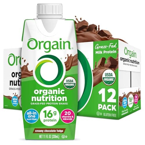 Orgain Organic Nutritional Protein Shake, Creamy Chocolate Fudge - 16g Grass Fed Whey Protein, Meal Replacement, 20 Vitamins & Minerals, Fruits & Vegetables, Gluten Free, Non-GMO, 11 Fl Oz (12 Pack) - Image 1