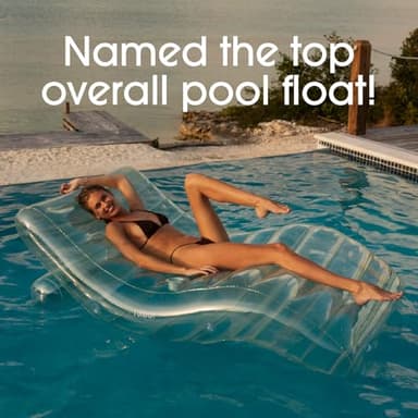 FUNBOY Giant Inflatable Luxury Seaglass Green Chaise Lounger, Chair Pool Float for Adults, Transparent Seaglass Green Material, Perfect for a Summer Pool Party - Image 6