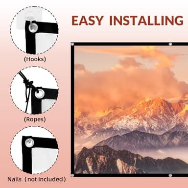 Projector Screen TOWOND 150 inch Projection Screen Indoor Outdoor Washable Anti-Crease 16:9 HD Rear Front Movies Screen for Home Theater Office - Image 4