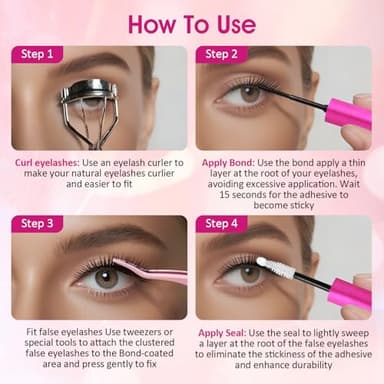 Lash Bond and Seal Waterproof for 72 Hours, Long Lasting 2-in-1 Lash Glue for Eyelash Clusters Lash Cluster Glue - 5ml+5ml - Image 6