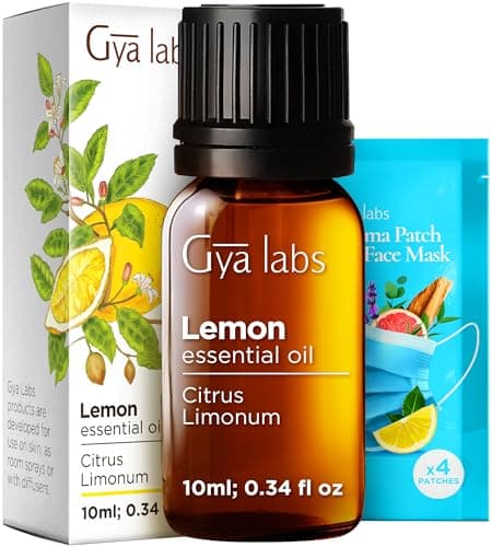 Gya Labs Lemon Essential Oil for Skin - 0.34 Fl Oz - 100% Pure Natural Lemon Oil for Diffuser, Cleaning, Refreshing Scent for Aromatherapy, DIY & Candle Making - Image 1