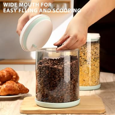 FAFAFLYER POP-Glass Cookie-Candy Airtight-Jar Lid - 2.2Qt/2L Clear glass container | Stackable One-Touch Opening | For Cookie, Candy, Sugar, Flour, Nuts - Image 7
