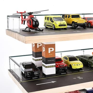Saichotoy Display Case Compatible with Hot Wheels & Matchbox, 1/64 Scale Diecast Toy Car Storage, Parking Garage Diorama - Freestanding Storage with 4 Levels 24 Spots Maximum 40 Cars - Image 7