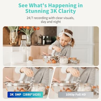 Indoor Camera, 3K HD Indoor Security Camera, 360° Pan/Tilt Pet Camera, 2-Way Audio, Siren, Night Vision, Baby/Pet Monitor with Phone App 2.4G and 5G WiFi, Compatible Alexa and Google Assistant - Image 2