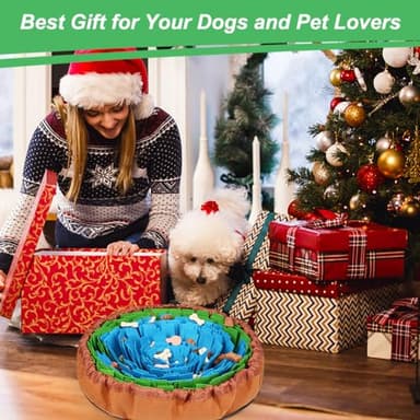 Vivifying Snuffle Mat for Dogs, Adjustable Treats Feeding Mat for Slow Eating and Keep Busy, Interactive Dog Puzzle Toys Encourages Natural Foraging Skills and Smell Training (Blue Green) - Image 6