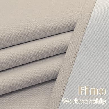 OVZME 2 Panels 100% Blackout Curtains 63 Inches Length for Bedroom, Full Light Blocking Textured Thermal Insulated Noise Reducing Window Curtain Natural Drapes (Rod Pocket, 40WxL63, Light Taupe) - Image 6