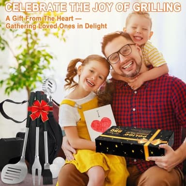 POLIGO 7PCS Golf-Club Style BBQ Tools Set Grilling Tools with Rubber Handle - Stainless Steel Grill Accessories for Outdoor Grill Set Premium Grill Utensils Set Christmas Birthday Gifts for Men Dad - Image 2