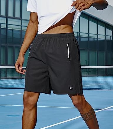 NORTHYARD Men's Running Athletic Shorts 5"/ 7"/ 9" Workout Gym Short Tennis Quick Dry Active Sport Hiking Basketball-7'' Black-L - Image 3