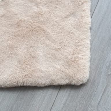 ORINOVA 5x8 Area Rug Light Brown Beige Plush Shaggy Rugs for Bedroom Washable Faux Rabbit Fur Rug for Living Room Fluffy Large Nursery Rug Home Décor - Image 9