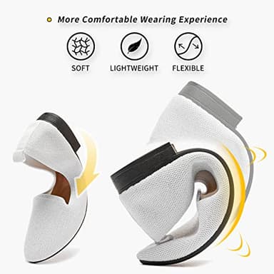 BABUDOG Women's Sparkly Flats Shoes Shiny Mesh Loafers Shoes Soft Memory Foam Flats(Sparkly White.US9) - Image 3