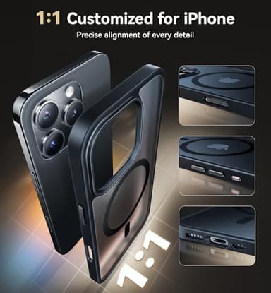 Opxyl Magnetic for iPhone 16 Pro Max Case Compatible with MagSafe, [16FT Drop Protection] Shockproof 16 ProMax Phone Case for MagSafe Wallet Sleeve, Magnetic Car Holder, Magnetic Charger, Black - Image 5