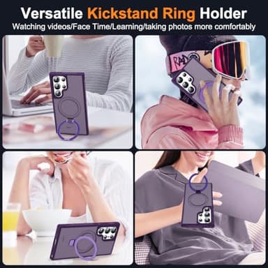 SKYLMW Compatible with Samsung Galaxy S24 Ultra Case with Magnetic Ring Stand, Purple - Image 5