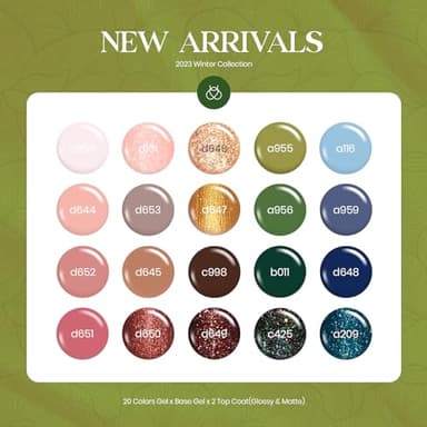 Beetles Brown Gel Polish Set - 20 Colors Nude Gel Nail Polish Shimmer Brown Red Green Blue Glitter with Base&Top Coat Soak off UV DIY Home Fall Manicure Kit for Gift Set - Image 5
