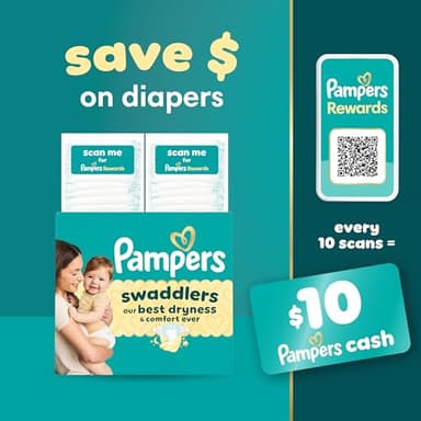 Pampers Swaddlers Disposable Baby Diapers Size 1, 198 Count with Sensitive Water Based Baby Wipes 12 Flip-Top Packs (1008 Wipes Total) - Image 15