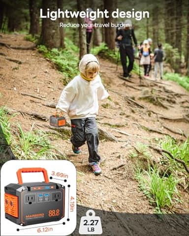 MARBERO 88.8Wh Portable Power Station Backup Lithium Battery Solar Generator 150W Max AC & 30W USB-C Output for Camping Hiking RV Off-Grid Living CPAP Home Outage Emergency (Solar Panel Optional) - Image 5