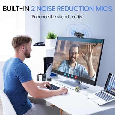 EMEET 1080P Webcam with Microphone, C960 Web Cam, 2 Mics, 90° FOV, USB Type-A & A-to-C Adapter, Plug&Play Computer Camera for Online Calling, Zoom/Teams/Facetime, Switch 2 Camera Support, 2025 Version - Image 3