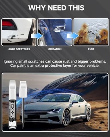 EVOOOR YZ/Z1/M6887 Oxford White Touch Up Paint for Ford – Exact Match 2 in 1 Paint Pen for Chips and Nicks Repair - Image 7