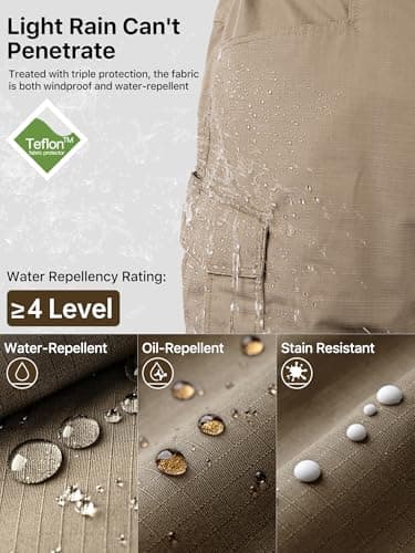 FREE SOLDIER Men's Water Resistant Pants Relaxed Fit Tactical Cargo Work Pants with Multi Pocket - Image 4